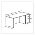 Office Desks & Workstations | HON H105897R.LKI1LKI1 10500 Series 66 in. x 30 in. x 29.5 in. Single Pedestal Desk - Kingswood Walnut image number 3