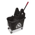 Mop Buckets | Nexstep Commercial Products 96998 Premier Downpress Mop Bucket and Wringer, 35 qt, Black image number 0