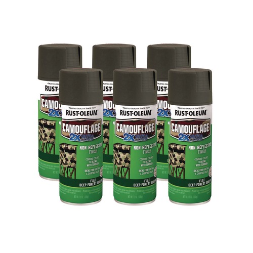 Office Jansan | Rust-Oleum 279175 12 oz. Aerosol Can Camouflage Spray Paint - Flat Deep Forest Green (6/Carton) image number 0