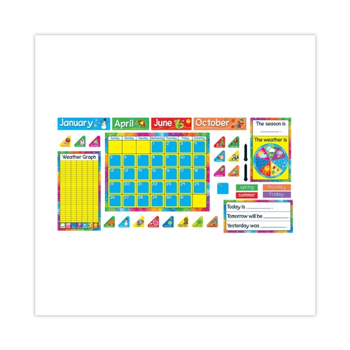 Calendars & Planners | TREND T8096 22 in. x 17 in. 12-Month Year Around Calendar Bulletin Board Set - Assorted Colors (106/Set) image number 0