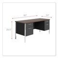 Office & Office Supplies | Alera ALESD6024BM 60 in. x 24 in. x 29.5 in. Double Pedestal Steel Credenza - Mocha/Black image number 5