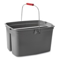 Storage Accessories | Rubbermaid Commercial FG262888GRAY 18 in. x 14.5 in. x 10 in. 19 qt. Plastic Double Utility Pail - Gray image number 3