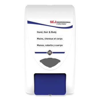 SC Johnson 6.4 in. x 5.7 in. x 11.5 in. 2 L Cleanse Hand, Hair and Body Dispenser - White/Blue (8/Carton)