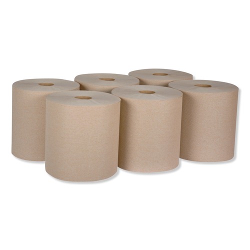 Paper Towels and Napkins | Tork RK800E 7.88 in. x 800 ft. 1-Ply Universal Hardwound Roll Towel - Natural (6/Carton) image number 0