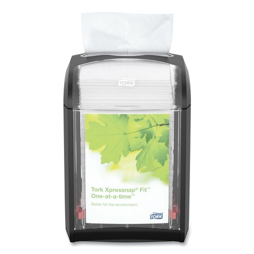 Food Service | Tork 7232000 4.4 x 5.6 x 6.7 Xpressnap Fit Tabletop Napkin Dispenser - Black image number 0