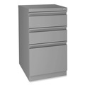 Office Desks & Workstations | Alera 26116 Modern Teacher Series 60 in. x 24 in. x 28.75 in. Left-Side Pedestal: Box/Box/File Pedestal Desk - Charcoal Woodgrain/Gray image number 2