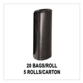 Trash Bags | GEN RM3858H Low Density Can Liners, 60 gal, 1.1 mil, 38-in x 58-in, Black, Interleaved Roll, 20 Bags/Roll, 5 Rolls/Carton image number 1