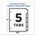 Office Jansan | Avery 11131 Ready Index 11 in. x 8.5 in. 5-Tab 1 to 5 Customizable TOC Multicolor Tab Dividers - White/Traditional Color Tabs (1-Set) image number 1