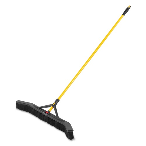 Brooms | Rubbermaid Commercial 2018728 36 in. Polypropylene Bristles Maximizer Push-to-Center Broom - Yellow/Black image number 0