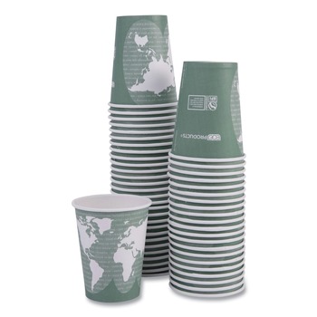 Eco-Products EP-BHC12-WAPK 12 oz. World Art Renewable and Compostable Hot Cups - Gray (50/Pack)