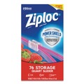 Food Service | Ziploc 316490 5.88 in. x 1.88 in. x 7.88 in. Quart Slider Storage Bags - Clear (9/Carton) image number 2