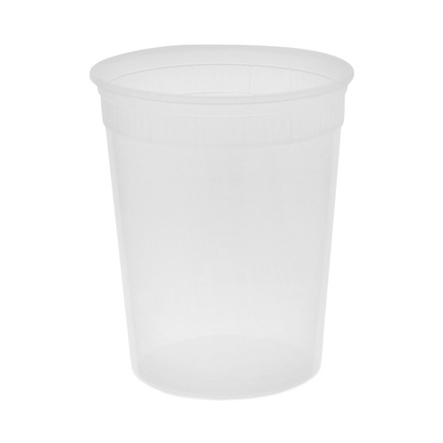 Food Service | Pactiv Corp. SD5032Y Newspring DELItainer 32 oz. 4.55 in. x 4.55 in. x 5.55 in. Plastic Microwavable Container - Natural image number 0