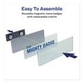  | Avery 71208 The Mighty Badge 3 in. x 1 in. Horizontal Laser Name Badge Holder Kit - Silver (50/Pack) image number 2