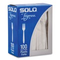 Food Service | SOLO HSWFX-0007 Impress Heavyweight Full-Length Polystyrene Cutlery Fork - White (100/Box) image number 1