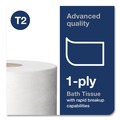 Toilet Paper | Tork 12013903 3.48 in. x 1200 ft. Septic Safe 1-Ply Advanced Bath Tissue - Jumbo, White (12/Carton) image number 4
