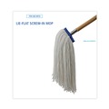 Mops | Boardwalk BWK716RCT 16 oz. Cut-End Lie-Flat Rayon Wet Mop Head - White (12/Carton) image number 5