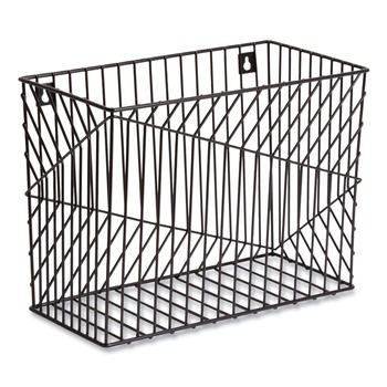 U Brands Vena 6.85 in. Long Hanging File Basket - Black/Letter Size