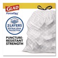 Cleaning & Janitorial Supplies | Glad 78563 ForceFlex 10.19 in. x 9.81 in. 13-Gal. Tall Kitchen Drawstring Trash Bags - Fresh Clean Scent Gray (3/Carton) image number 3
