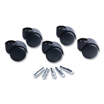 Master Caster 23618 2.19 in. Hard Nylon Wheel Flush Mount Grip Ring Type B and Type K Stems Deluxe Futura Casters - Matte Black (5/Set)