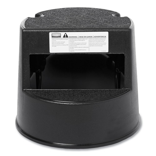  | Rubbermaid Commercial FG252300BLA 13-1/2 in. 350 lbs. Capacity Rolling Step Stool with Retractable Casters - Black image number 0