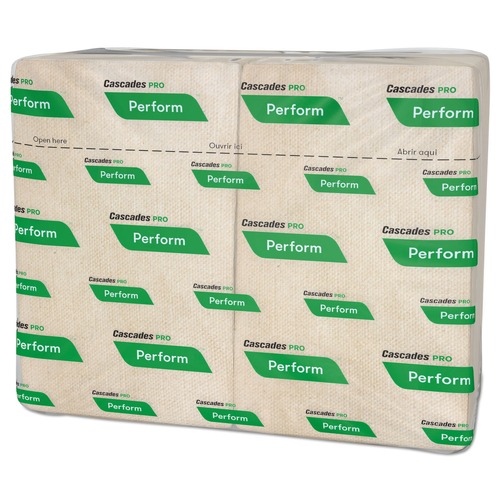 Just Launched | Cascades PRO T411 6.5 in. x 4.25 in. 1-Ply Perform Interfold Napkins - Natural (6016/Carton) image number 0