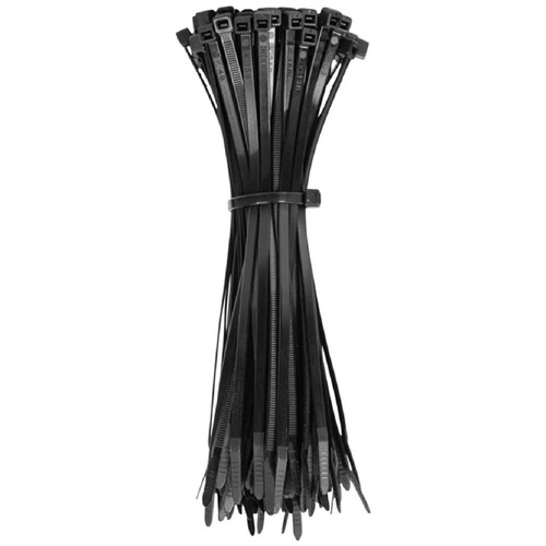 Influencers | Klein Tools 450-200 100-Piece 7.75 in. 50 lbs. Tensile Strength Heavy Duty Nylon Cable Zip Tie Set - Black image number 0
