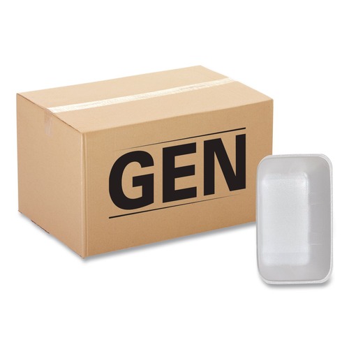 Food Service | GEN 20KWH 12 in. x 8.7 in. x 2.45 in. No. 20K Foam Meat Trays - White (125/Carton) image number 0