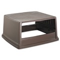 Trash & Waste Bins | Rubbermaid Commercial FG256V00BRN 23 in. x 26.63 in. x 13 in. Hooded Top Glutton Receptacle without Door - Brown image number 0