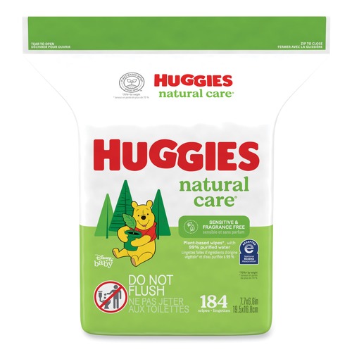 Cleaning & Janitorial Supplies | Kimberly-Clark 31816 Natural Care 3.88 in. x 6.6 in. 1-Ply Sensitive Baby Wipes - Unscented White (552/Carton) image number 0