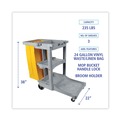 Cleaning Carts | Boardwalk 3485204 22 in. x 44 in. x 38 in. 4 Shelves 1 Bin Plastic Janitor's Cart - Gray image number 4