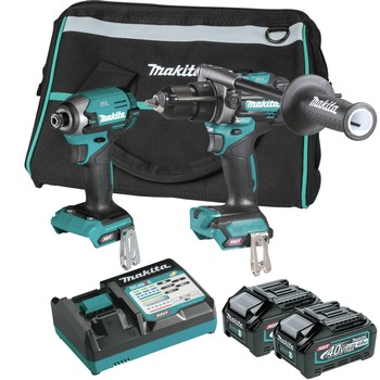 Makita 40V Max XGT Lithium-Ion Brushless 1/2 in. Cordless Hammer Drill Driver and 4-Speed Impact Driver Combo Kit with 2 Batteries (4 Ah)