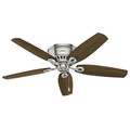 Ceiling Fans | Hunter 53328 52 in. Builder Low Profile Brushed Nickel Ceiling Fan with Light image number 3