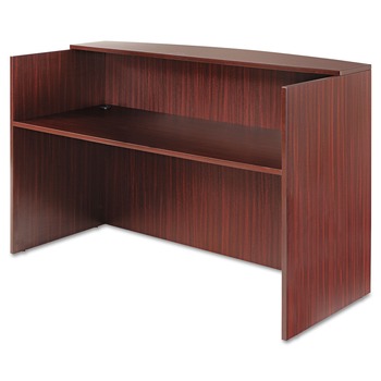 Alera ALEVA327236MY Valencia Series 71 in. x 35.5 in. x 29.5 in. - 42.5 in. Reception Desk with Counter - Mahogany