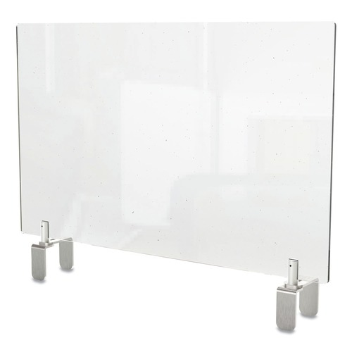 Office Furniture Accessories | Ghent PEC1829-A 29 in. x 3.88 in. x 18 in. Thermoplastic Sheeting Clear Partition Extender with Attached Clamp image number 0
