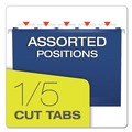 File Folders | Pendaflex 04152 1/5 NAV 1/5-Cut Tabs Letter Size Colored Reinforced Hanging Folders - Navy (25/Box) image number 3