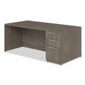 Office Desks & Workstations | Alera AE1NZK-S3672UF TOM 72 in. x 36 in. x 29 in. Seville Series Single Right Pedestal Desk - Walnut image number 3