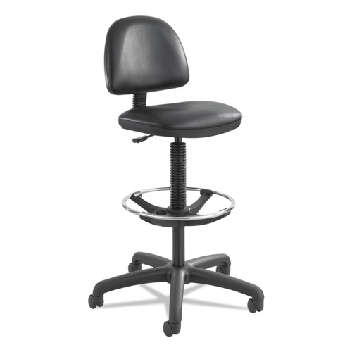  | Safco 3406BL Precision Extended-Height Swivel Stool with Adjustable Footring (Black Vinyl) image number 0