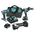 Makita XT288T-XMT04ZB 18V LXT Brushless Lithium-Ion 1/2 in. Cordless Hammer Drill Driver and 4-Speed Impact Driver Combo Kit with StarlockMax Sub-Compact Multi-Tool Bundle image number 0