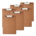  | Universal UNV05562 1/2 in. Capacity 8-1/2 in. x 12 in. Hardboard Clipboard - Brown (6/Pack) image number 1