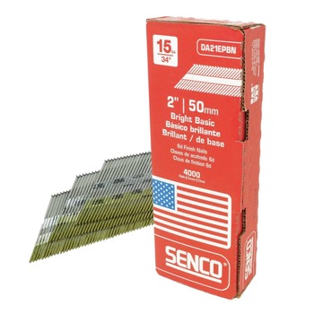 SENCO (4000/Pack) 15-Gauge 34-Degree 2 in. Chisel Bright Basic Angled Strip Brad Finish Nails