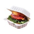 Food Trays, Containers, and Lids | Dart 60MFPPHT1 ProPlanet 6 in. x 6.3 in. x 3.3 in. Hinged Lid Containers - White (400/Carton) image number 5