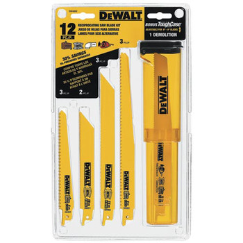 RECIPROCATING SAW BLADES | Dewalt DW4892 12-Piece Reciprocating Saw Blade Set with Telescoping Case