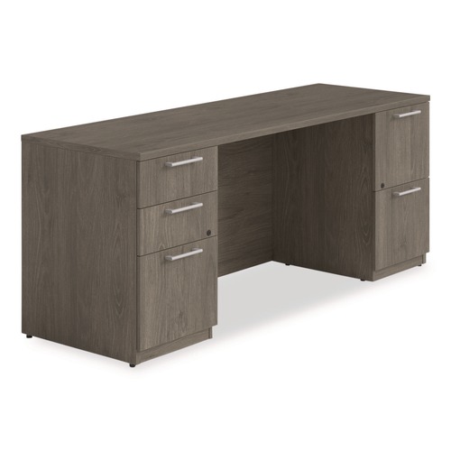 Office Desks & Workstations | Alera AE1NZK-UF2472FF TOM 72 in. x 24 in. x 29 in. Seville Series Double Pedestal Credenza - Walnut image number 0