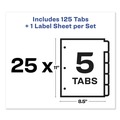 Office Jansan | Avery 11423 Index Maker 11 in. x 8.5 in. 5-Tab Traditional Color Print and Apply Clear Label Dividers - Assorted (25/Box) image number 4