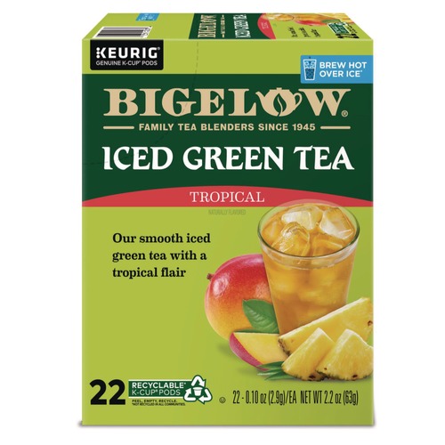 Food Service | Bigelow 5000364656 0.10 oz. Tea K-Cups - Tropical Iced Green Tea (22/Box) image number 0
