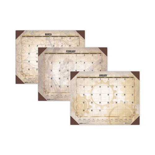 Calendars & Planners | House of Doolittle 157 22 in. x 17 in. 12-Month (Jan-Dec): 2026 Recycled Vintage Desk Pad Calendar - Vintage Artwork, Sepia Sheets, Brown Corners image number 0