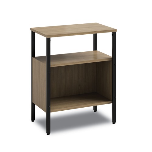 Office Jansan | Safco 5507BLWL Simple 23.5 in. W x 14 in. D x 29.6 in. H Two-Shelf Storage - Walnut image number 0