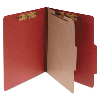 ACCO 2 in. Expansion Pressboard Letter Size 4-Fastener Classification Folders - Earth Red Exterior (10/Box)