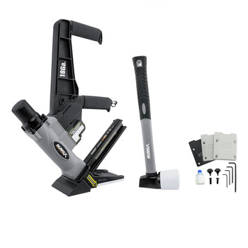 AIR FLOORING NAILERS | NuMax S18GLCNDH Pneumatic 18 Gauge 1-3/4 in. L-Cleat Dual Handle Flooring Nailer