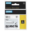 Labels | DYMO 18443 0.37 in. x 18 ft. Rhino Permanent Vinyl Industrial Label Tape - White/Black Print image number 0